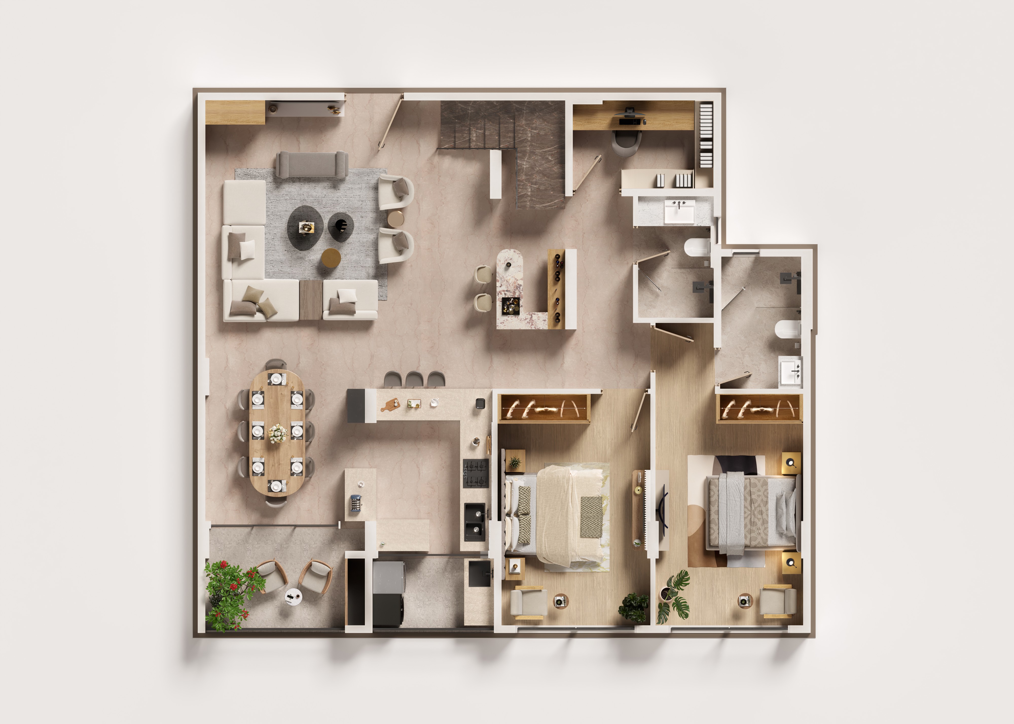 4.5 BHK Presidential Duplex floor plan, The Bellagio